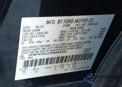 2023 Ford Mustang Mach-E Premium from USA, damaged, VIN 3FMTK3SU2PMA85242